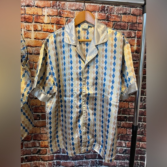 Vintage Midcentury Haband satin pajama set shirt shorts & matching robe 4 piece - Picture 3 of 13